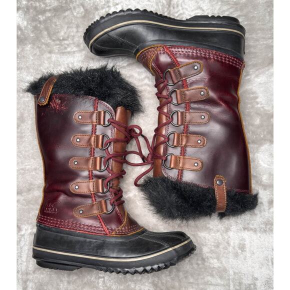 Sorel Premium Joan of Arctic Red Oxblood Waterproof Snow Boots Womens Size 7.5 - Picture 4 of 16